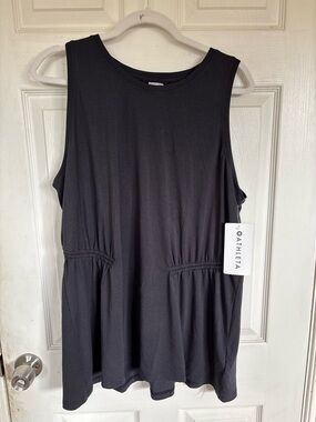 Athleta Black Gathered-Waist Sleeveless Tank